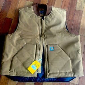 Mens brown Carhartt 2xl relaxed fit work vest new with tags